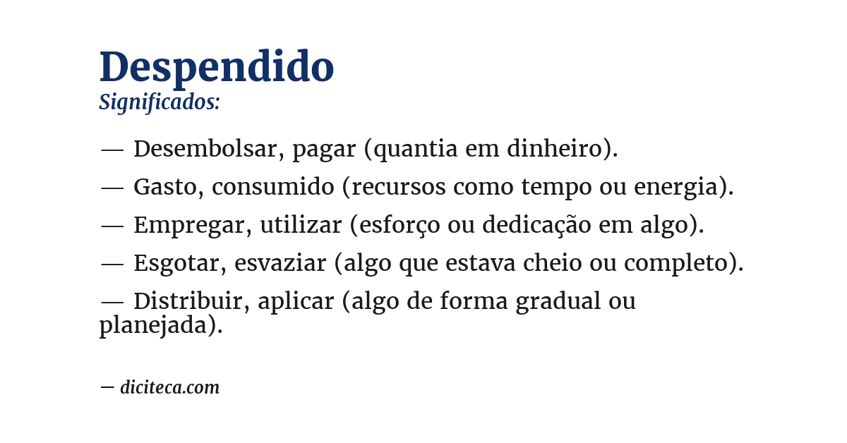 Significado de despendido
