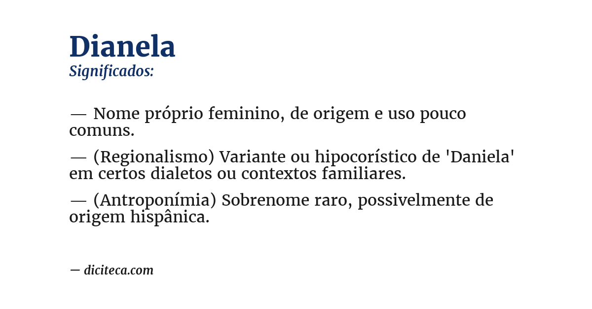 Significado de dianela