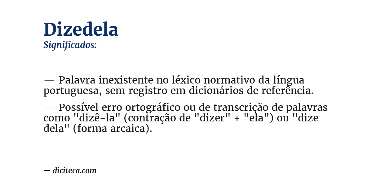 Significado de dizedela