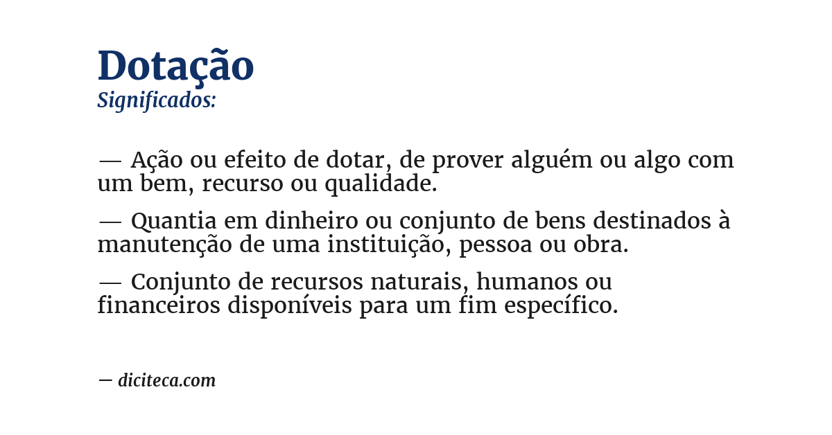 Significado de dotação