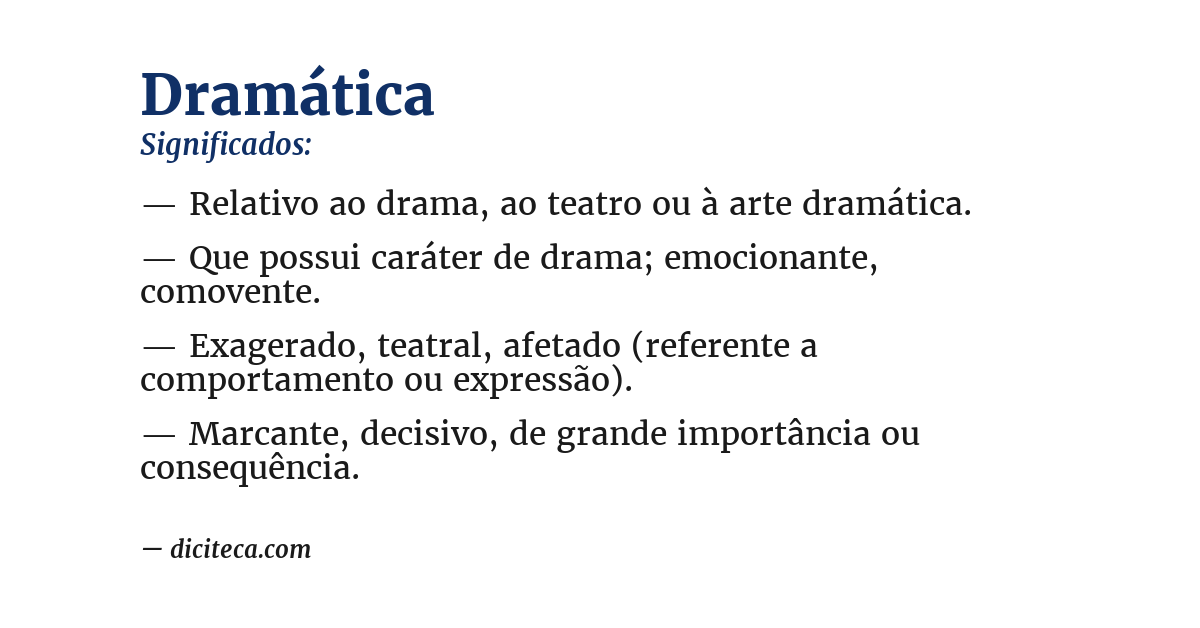 Significado de dramática