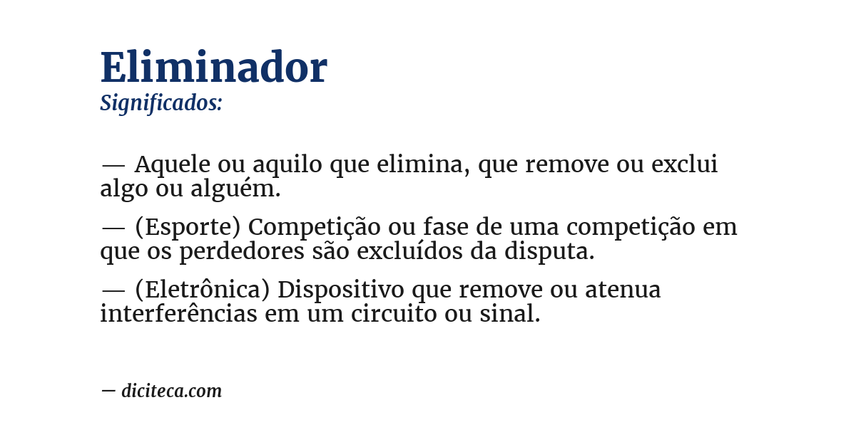 Significado de eliminador