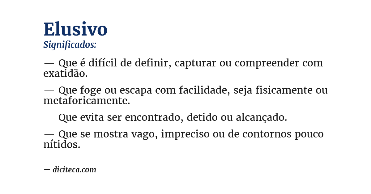 Significado de elusivo