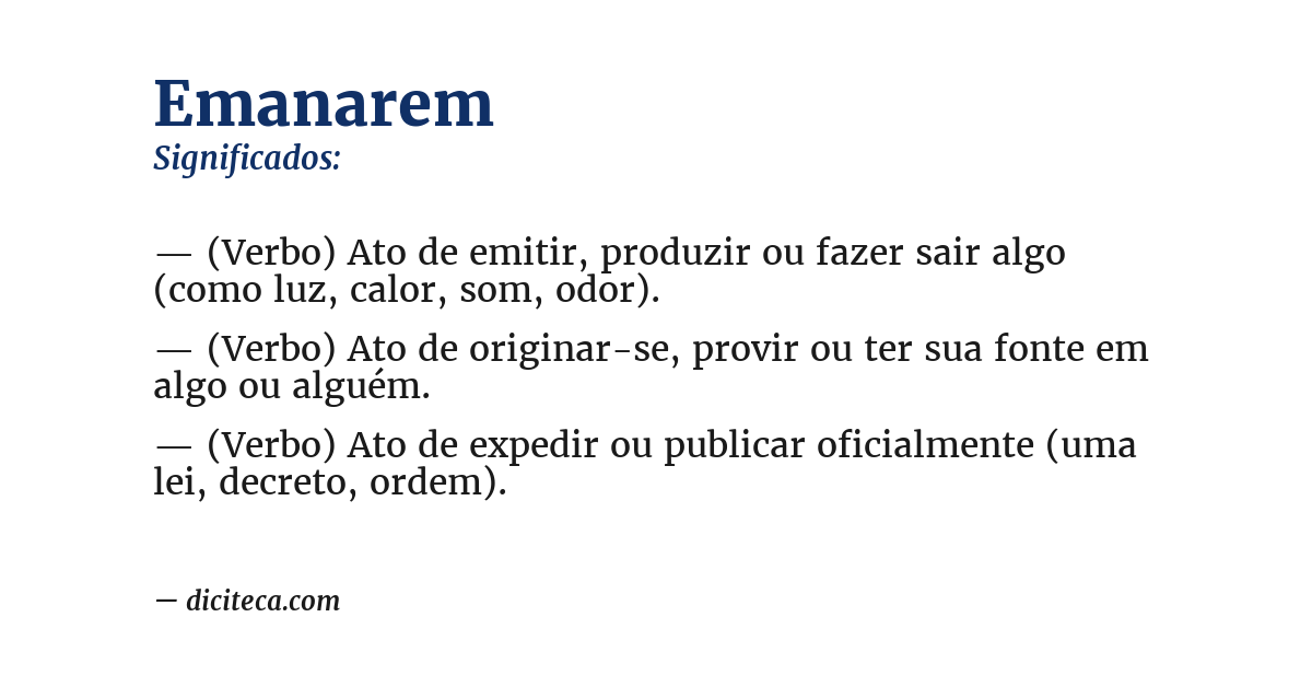 Significado de emanarem