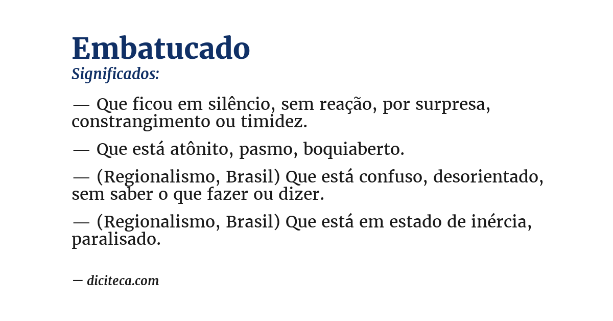 Significado de embatucado
