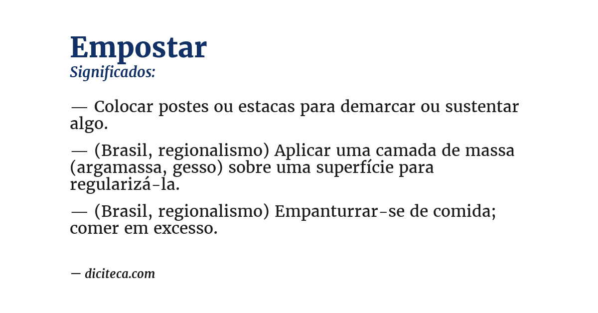 Significado de empostar