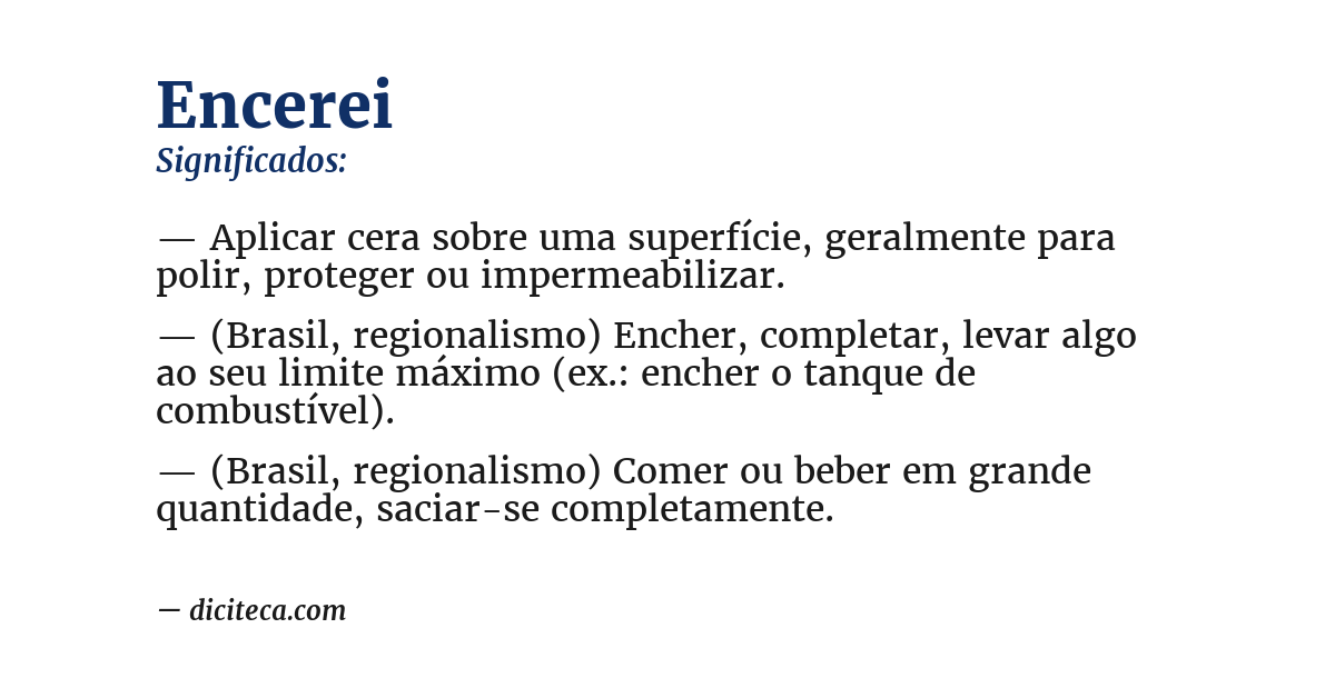 Significado de encerei