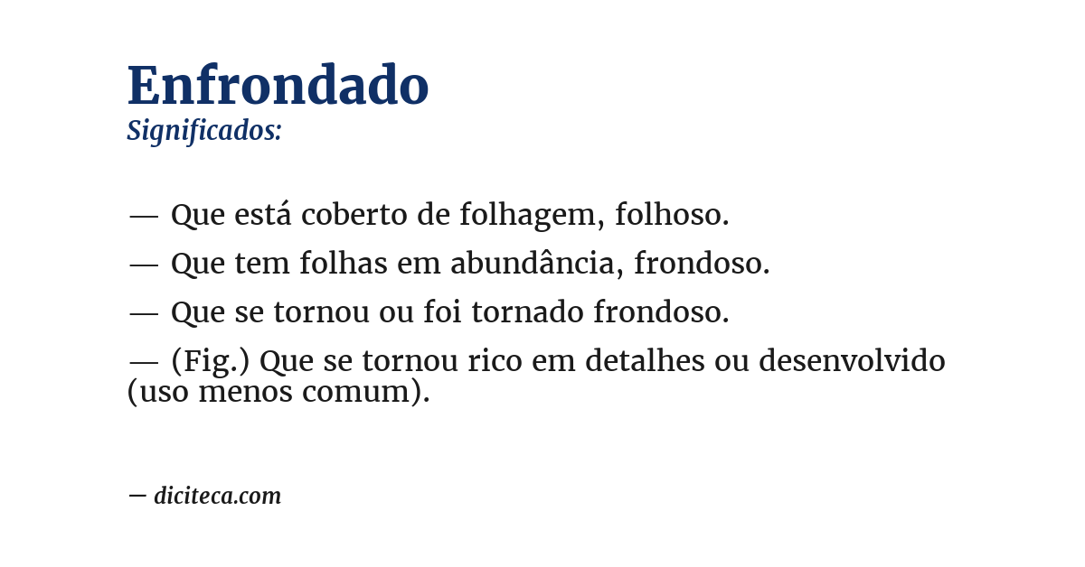 Significado de enfrondado