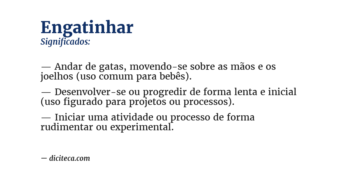 Significado de engatinhar