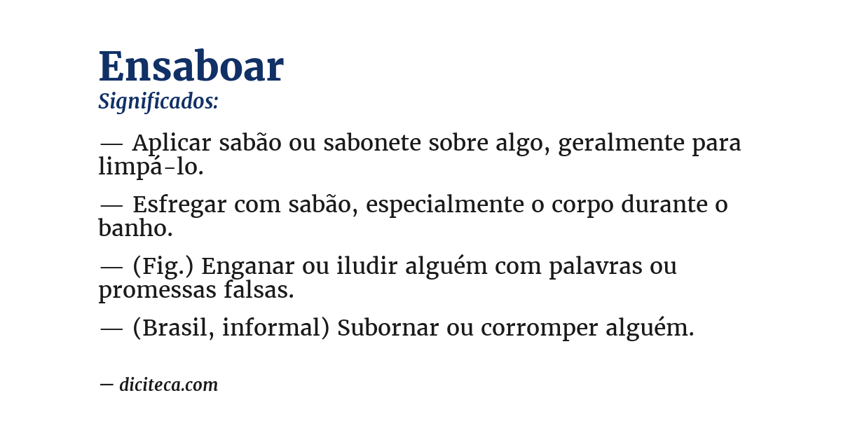 Significado de ensaboar