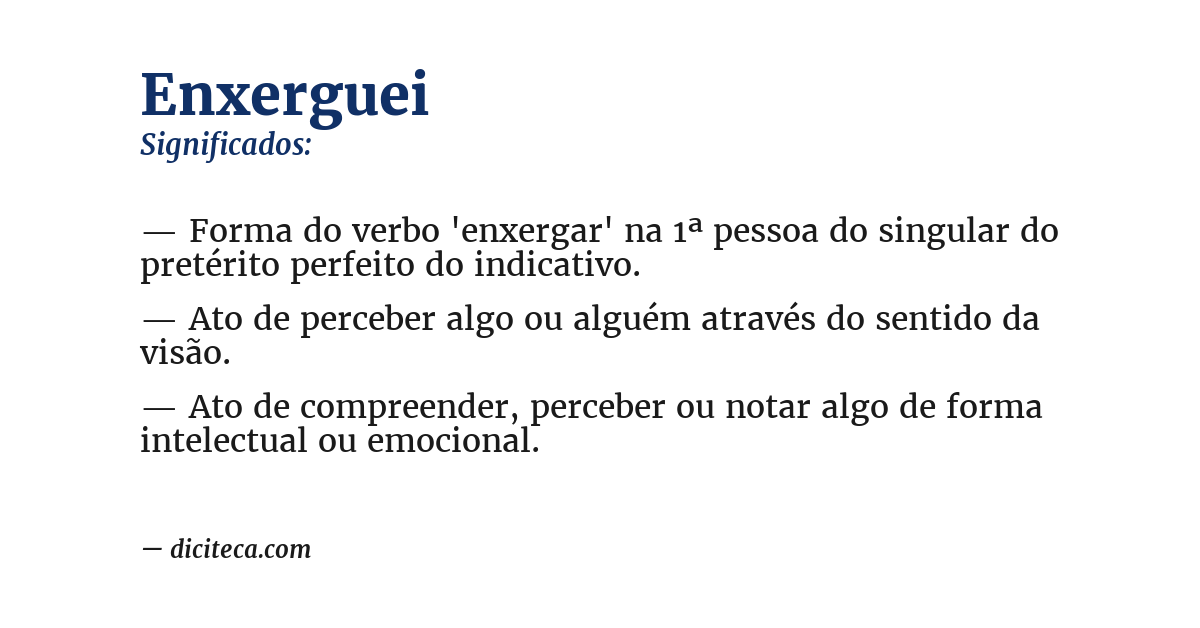 Significado de enxerguei