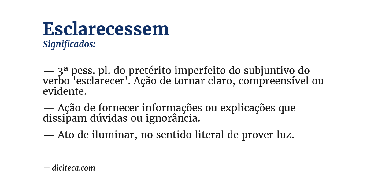 Significado de esclarecessem