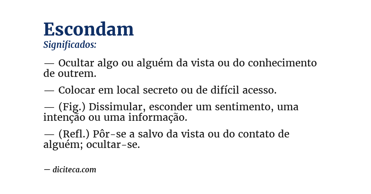 Significado de escondam