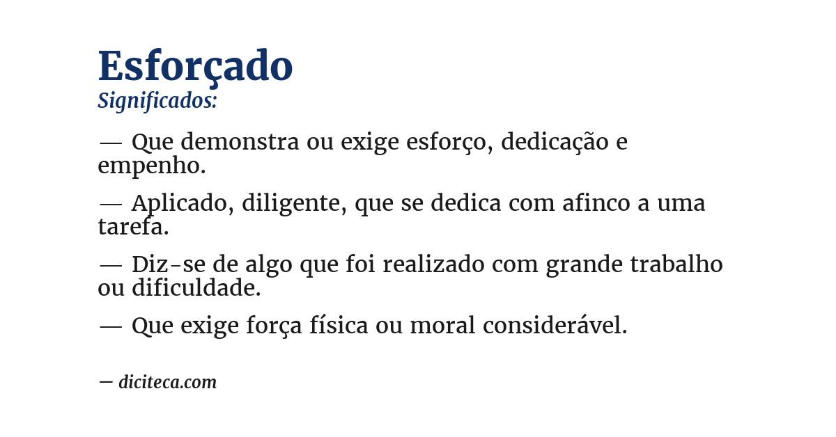 Significado de esforçado