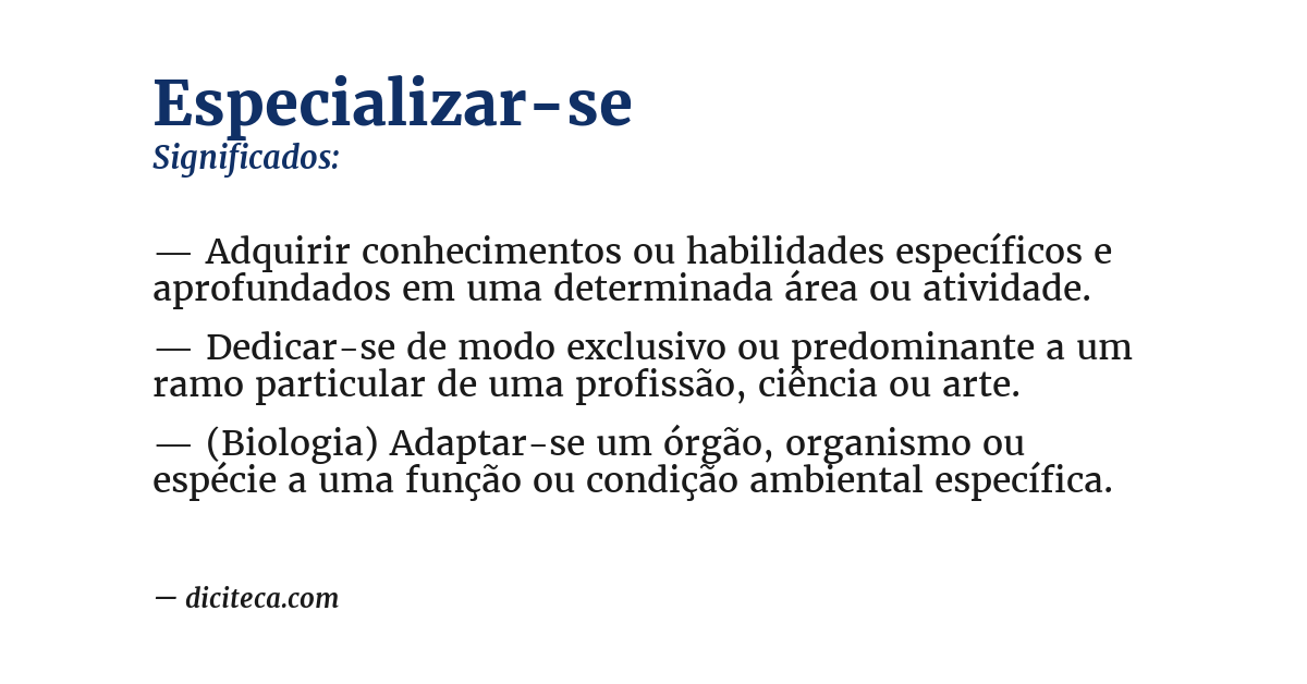 Significado de especializar-se
