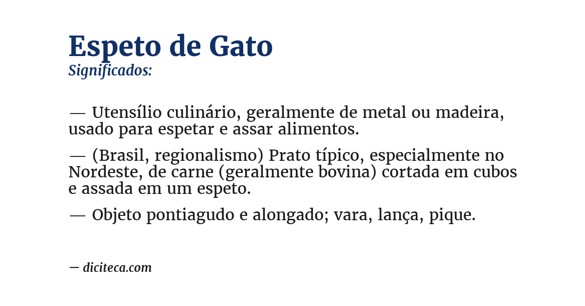 Significado de espeto de gato