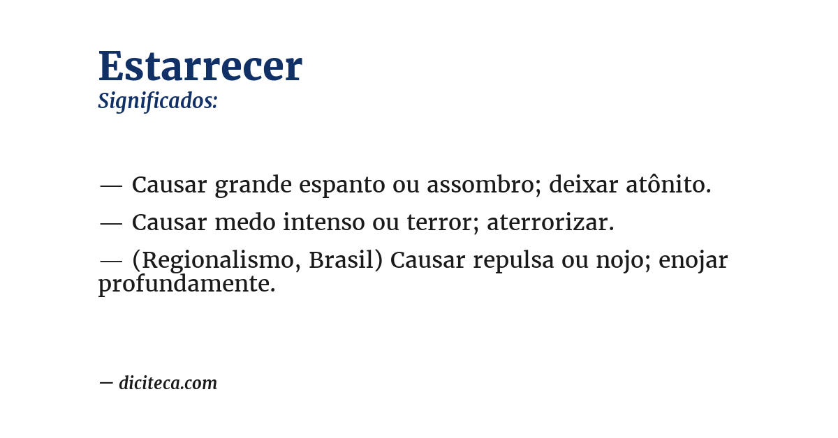 Significado de estarrecer