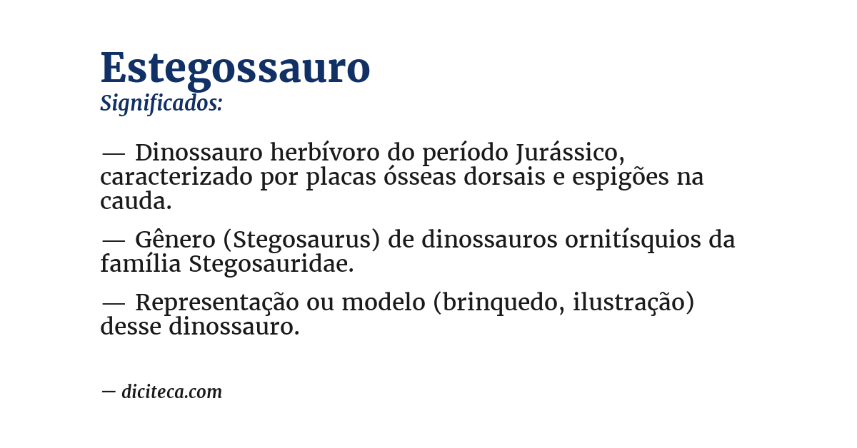 Significado de estegossauro