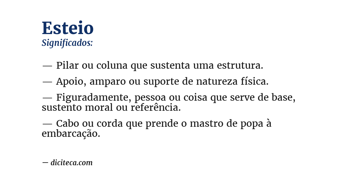 Significado de esteio