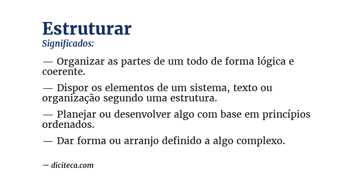 Significado de estruturar