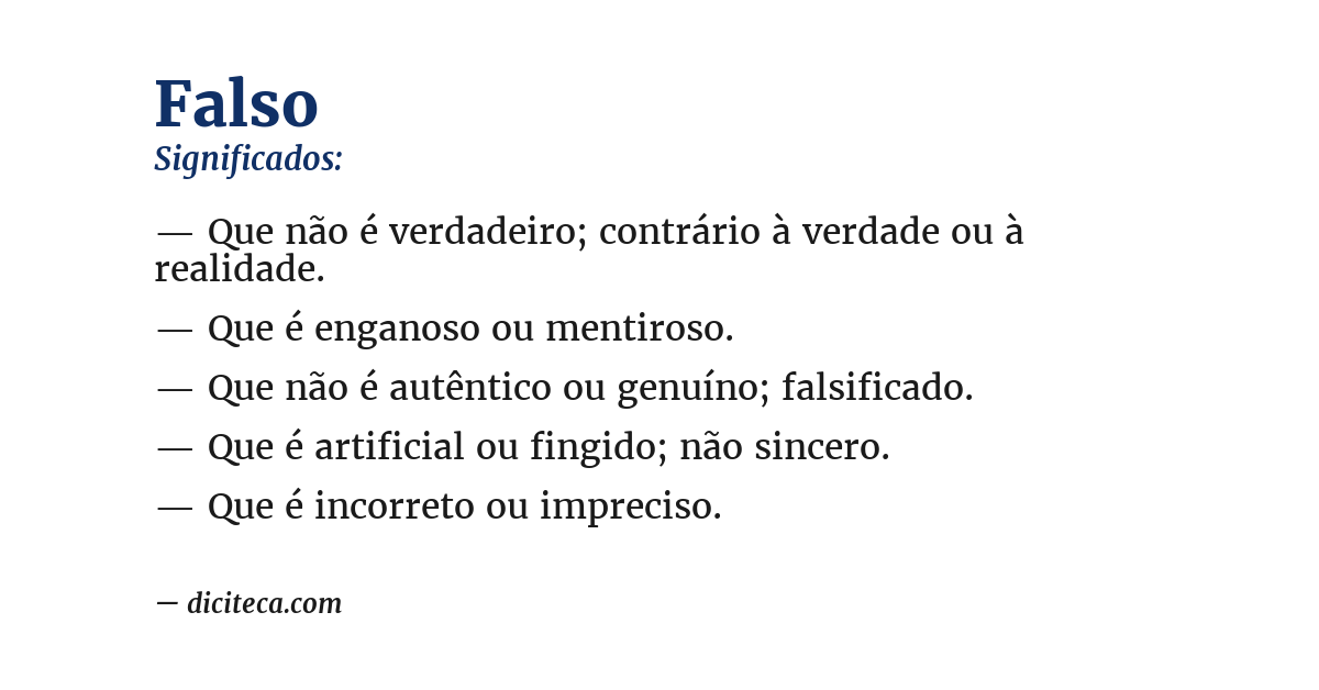 Significado de falso
