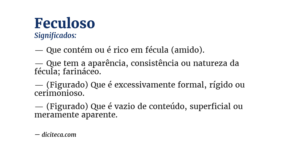 Significado de feculoso