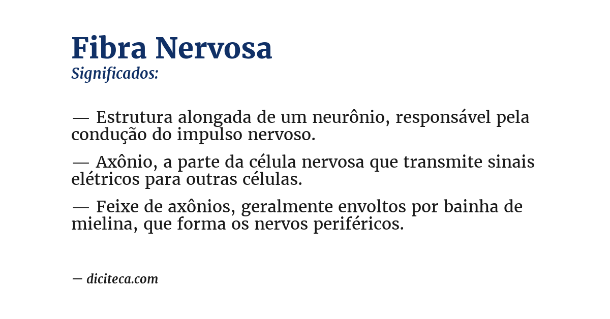 Significado de fibra nervosa