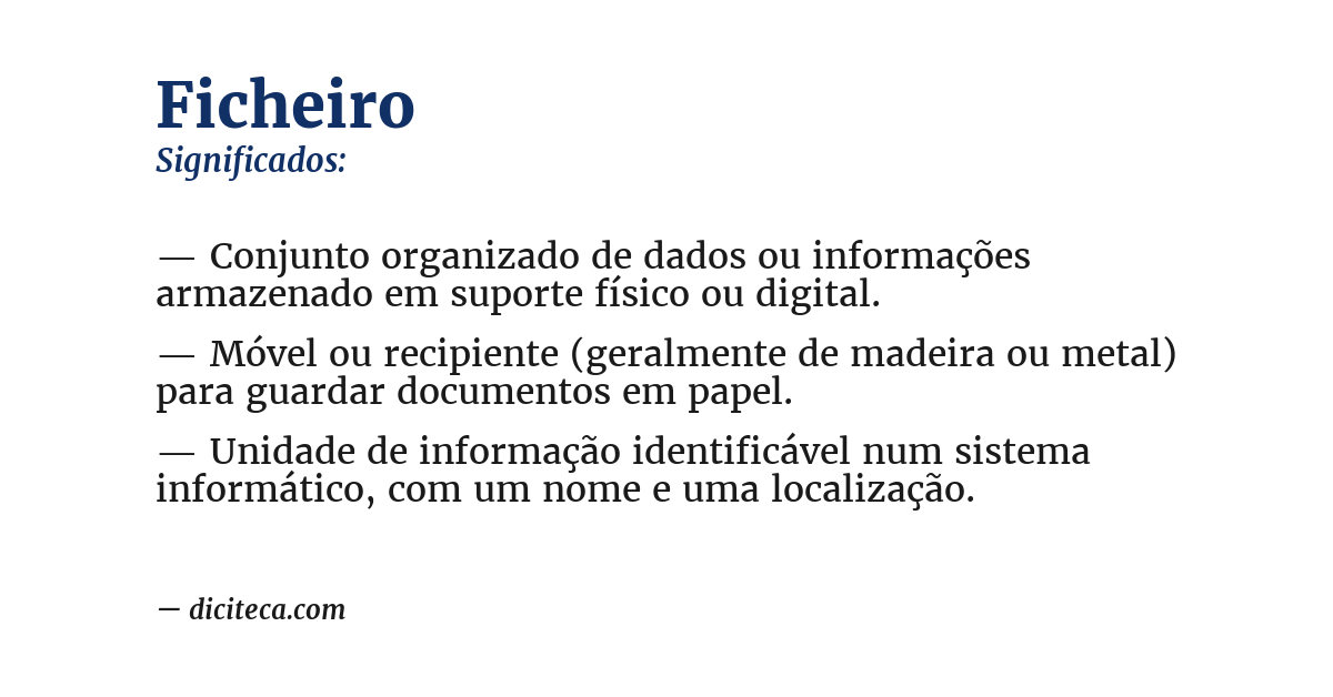 Significado de ficheiro