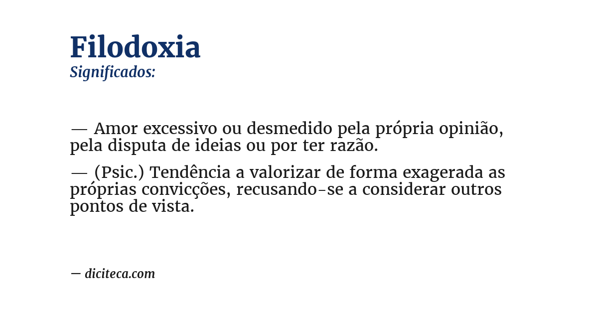 Significado de filodoxia