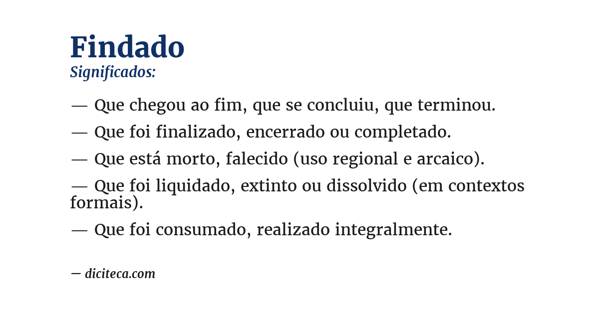 Significado de findado