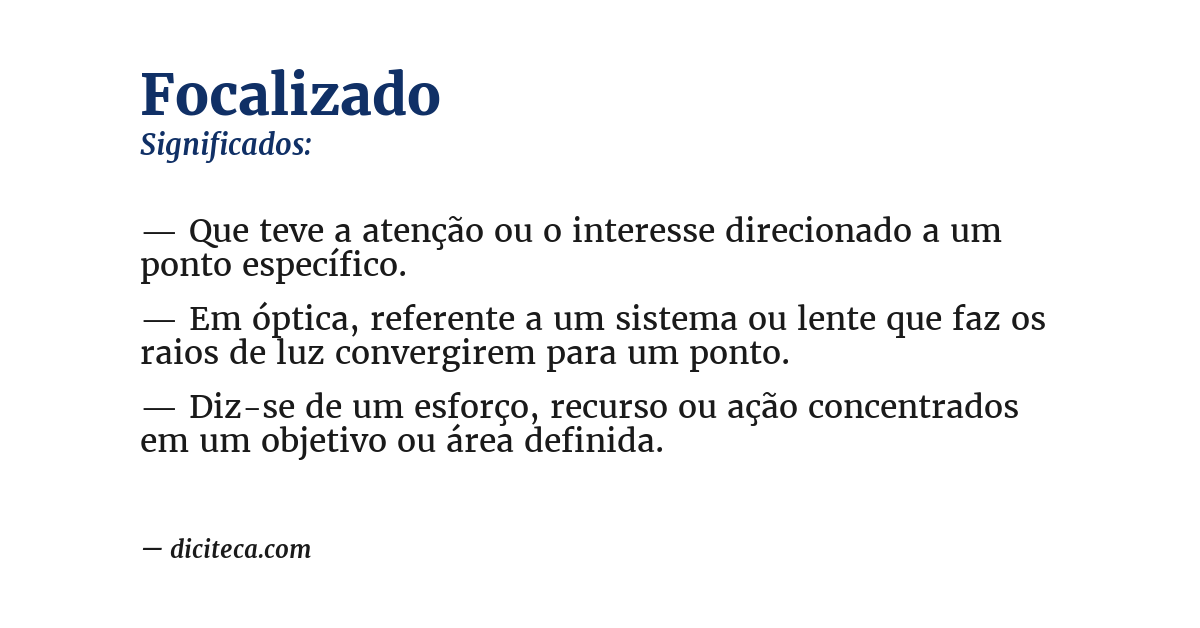 Significado de focalizado