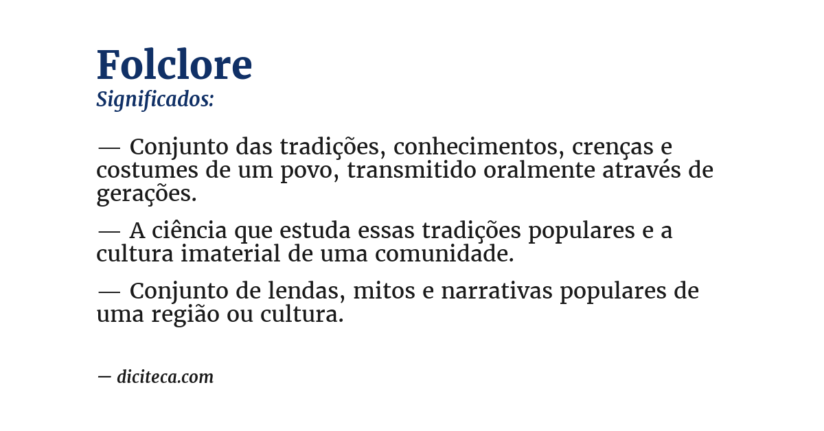 Significado de folclore