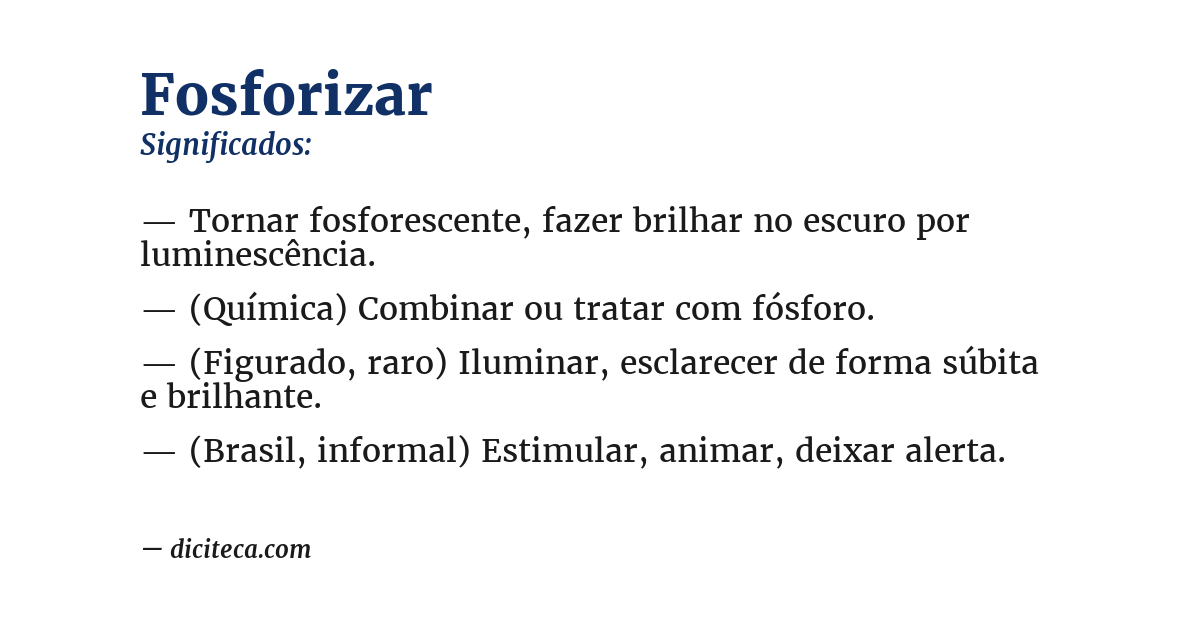Significado de fosforizar