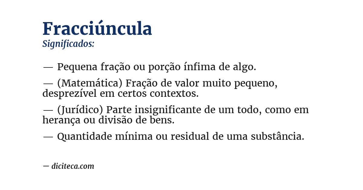 Significado de fracciúncula