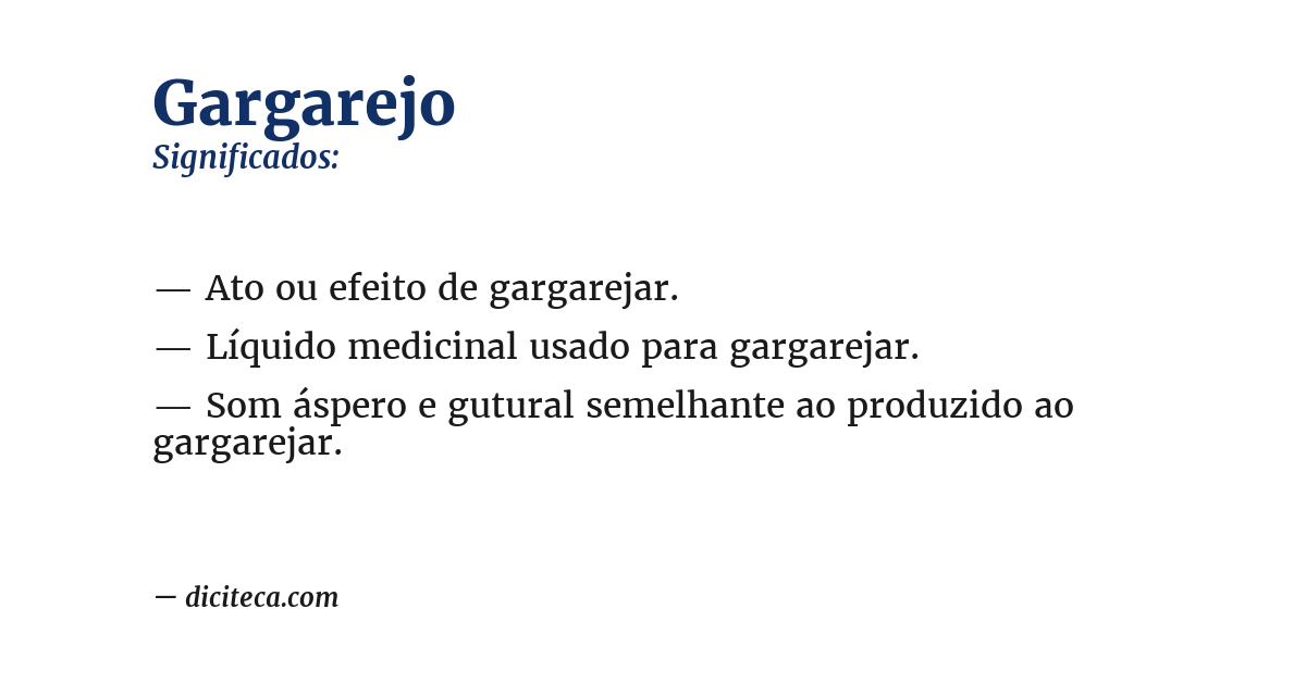 Significado de gargarejo