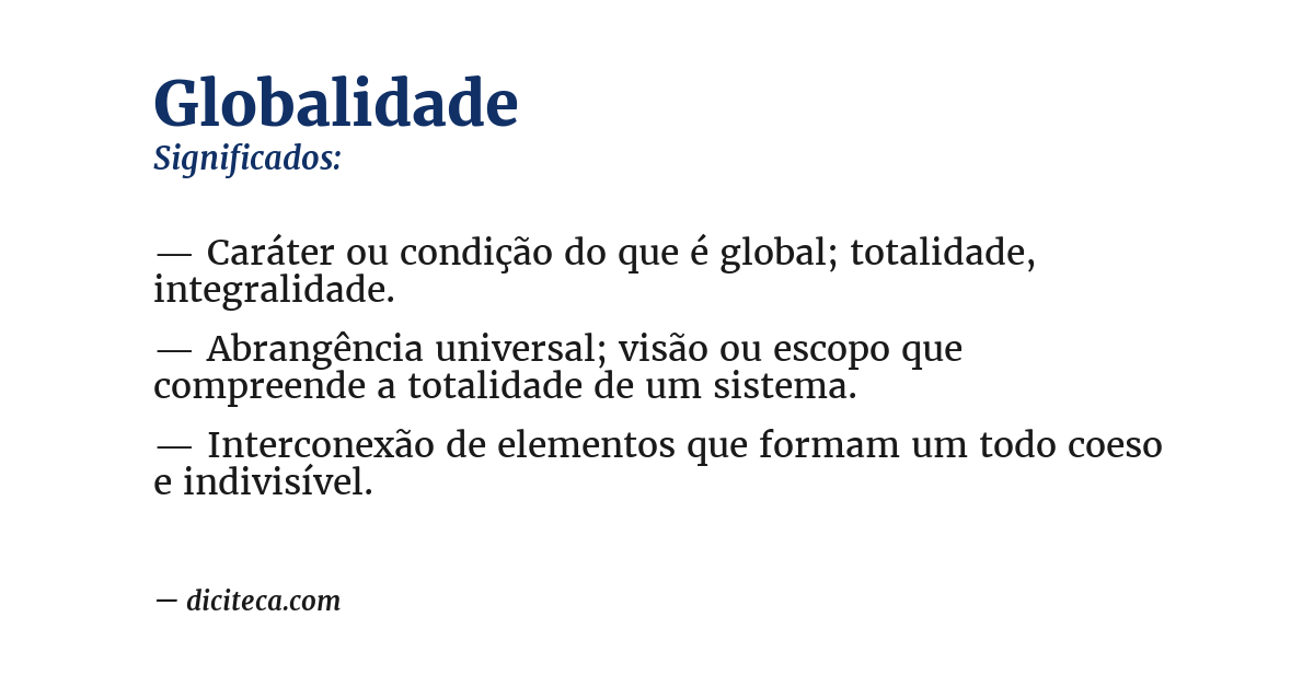 Significado de globalidade