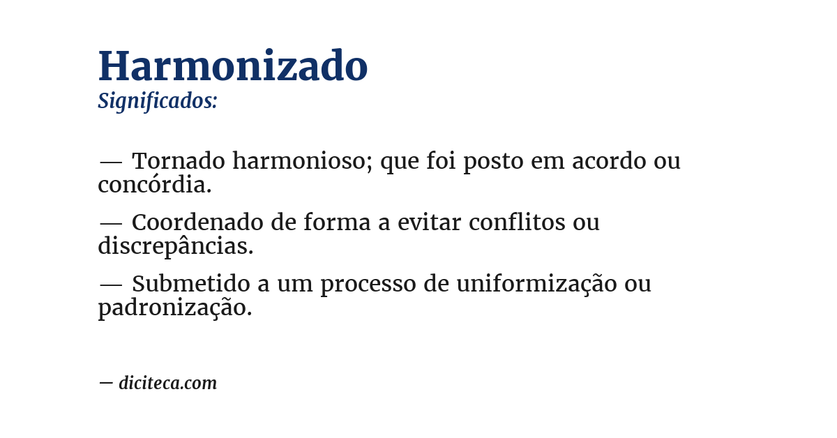 Significado de harmonizado
