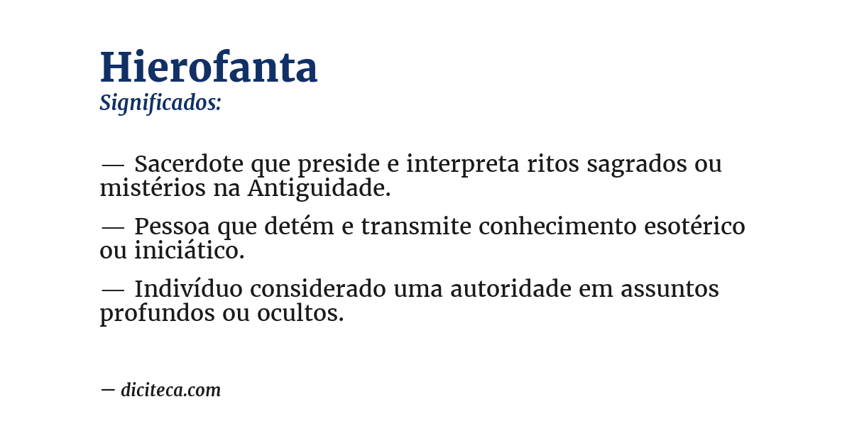 Significado de hierofanta