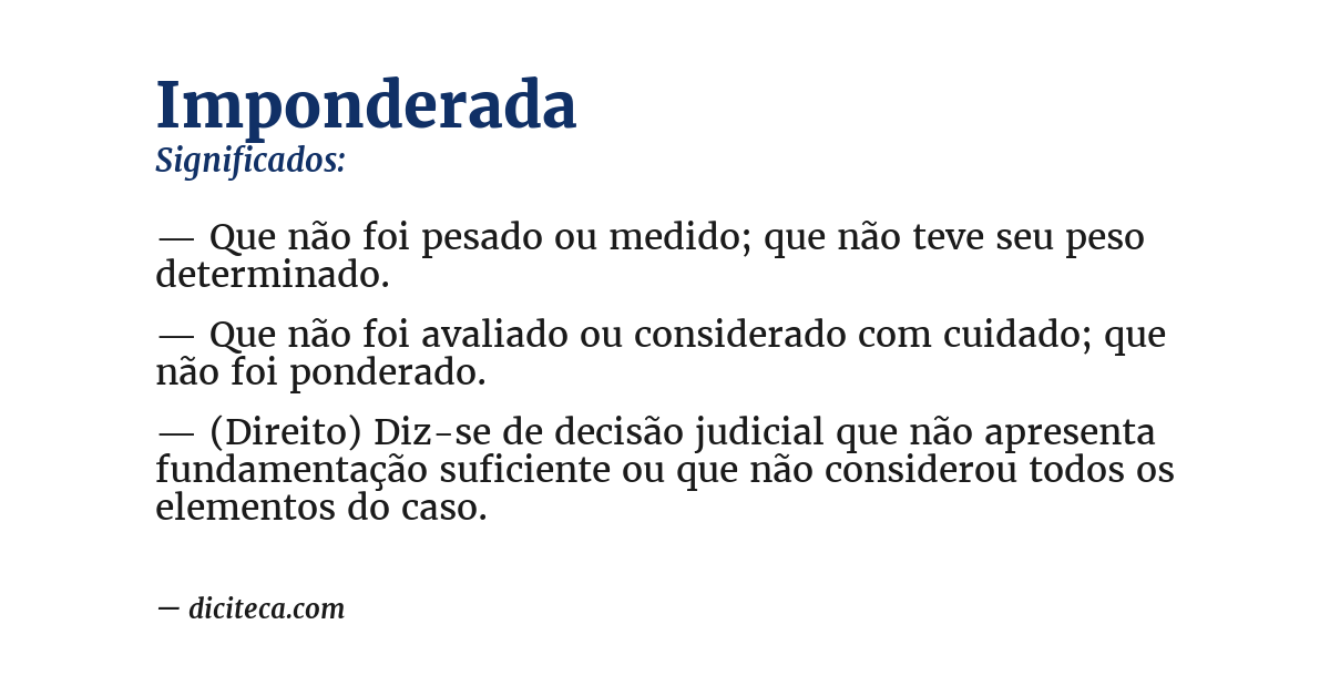 Significado de imponderada