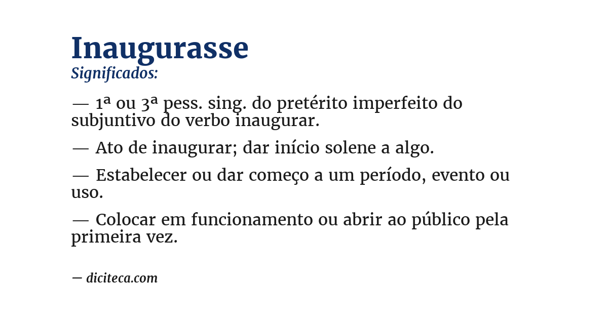 Significado de inaugurasse
