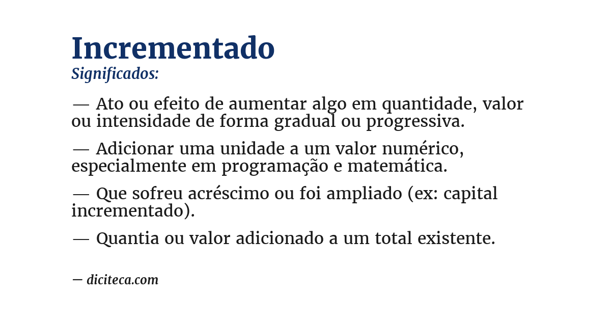 Significado de incrementado