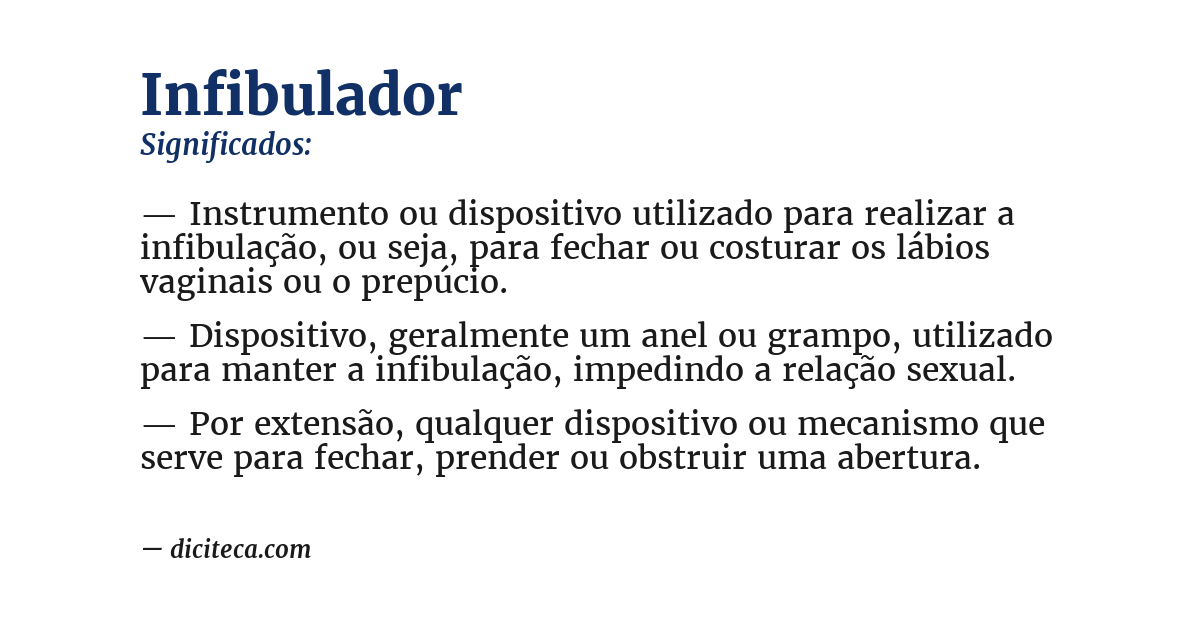 Significado de infibulador