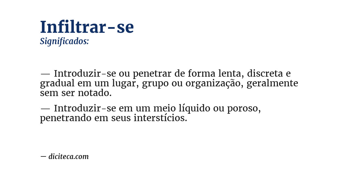 Significado de infiltrar-se