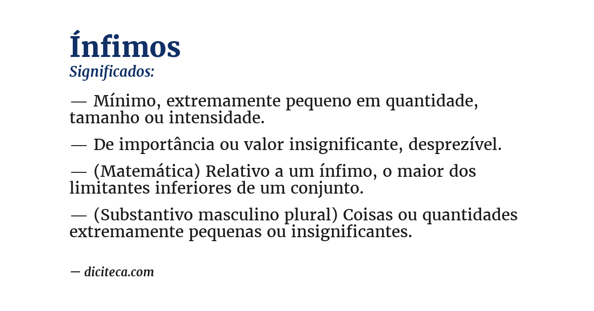 Significado de ínfimos