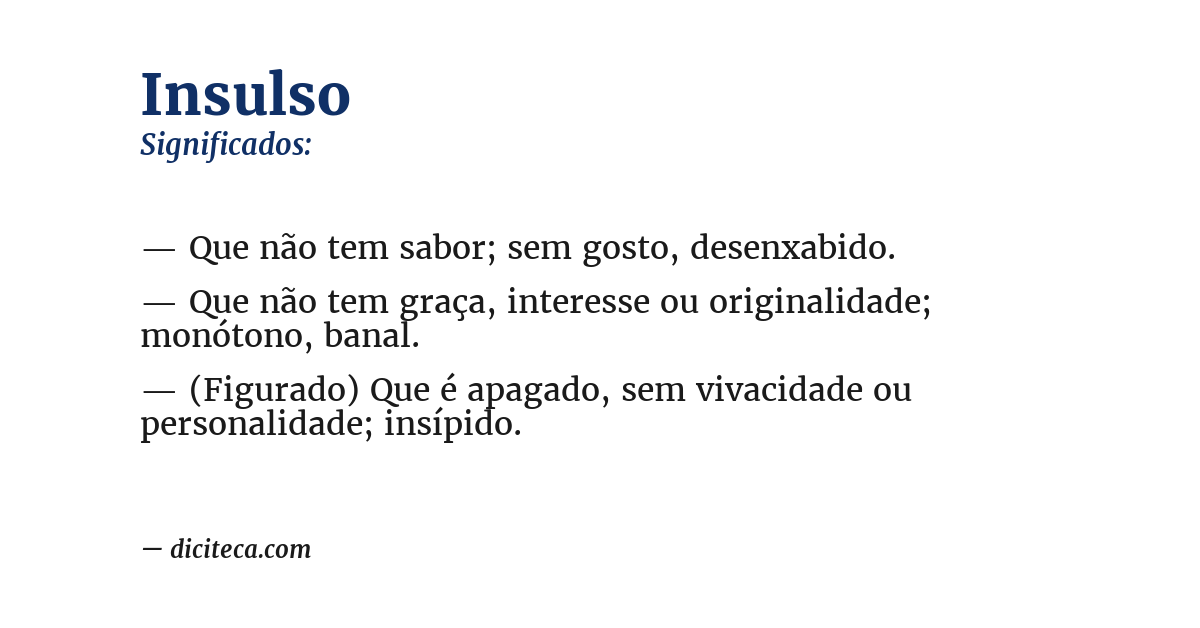 Significado de insulso