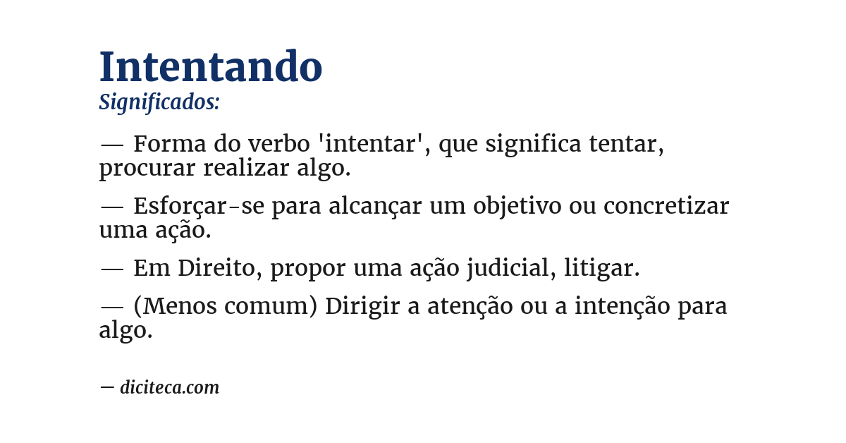 Significado de intentando