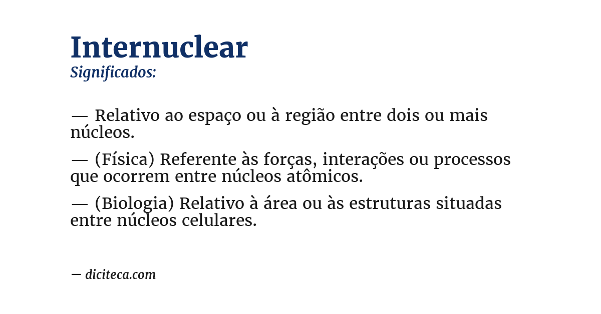 Significado de internuclear
