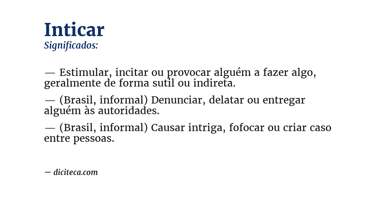 Significado de inticar