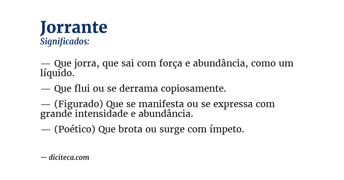 Significado de jorrante