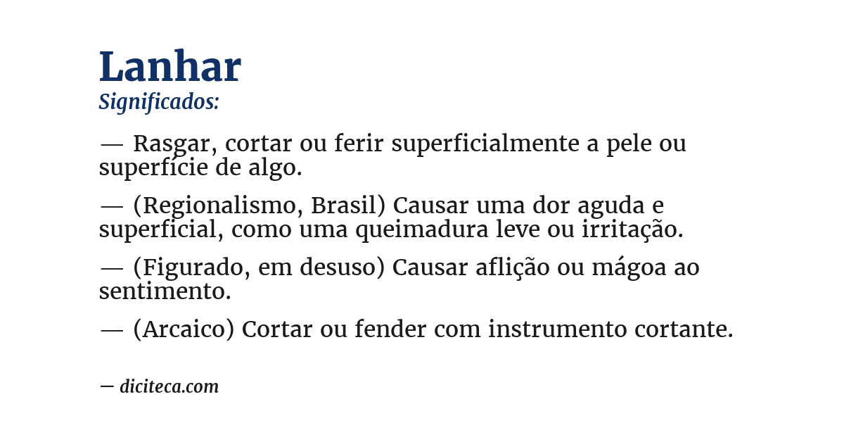 Significado de lanhar